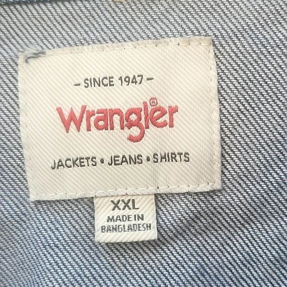 Wrangler 4 button long sleeve lightweight denim jacket chest pockets XXL… - Picture 6 of 7